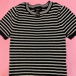 Cropped Striped T-Shirt from Forever 21, lightly used, small, no snags or stains